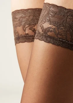 Transparente halterlose Strümpfe 20Denier
