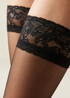 Transparente halterlose Strümpfe 20Denier