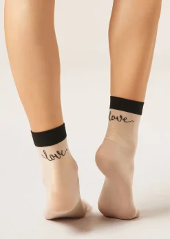 Transparente Socken Love