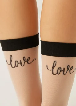 Transparente Socken Love