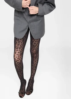 Transparente Strumpfhose 30 Denier mit Animalprint