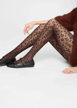 Transparente Strumpfhose 30 Denier mit Animalprint
