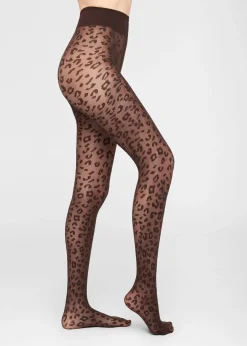 Transparente Strumpfhose 30 Denier mit Animalprint