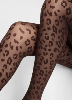 Transparente Strumpfhose 30 Denier mit Animalprint