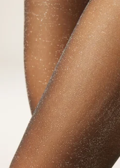 Transparente Strumpfhose 20 Denier mit Glitzer