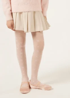 Transparente Strumpfhose mit Schleife für Mädchen