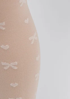 Transparente Strumpfhose mit Schleife für Mädchen