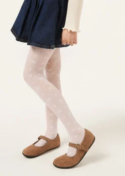 Transparente Strumpfhose mit Schleife für Mädchen