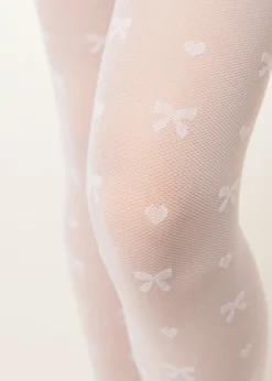 Transparente Strumpfhose mit Schleife für Mädchen