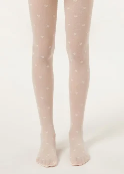 Transparente Strumpfhose mit Schleife für Mädchen