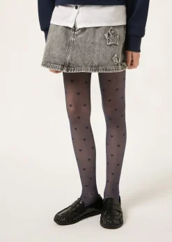 Transparente Strumpfhose mit Schleife für Mädchen