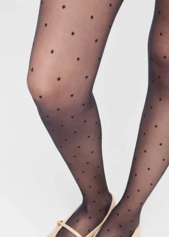 Transparente Strumpfhose mit Tupfen