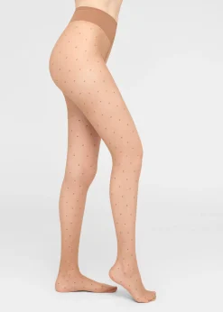 Transparente Strumpfhose mit Tupfen