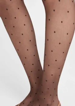 Transparente Strumpfhose mit Tupfen