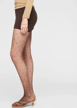 Transparente Strumpfhose mit Tupfen