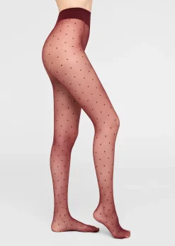 Transparente Strumpfhose mit Tupfen