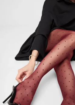 Transparente Strumpfhose mit Tupfen