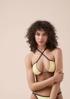 Triangel-Bikinioberteil Bicolor Piping