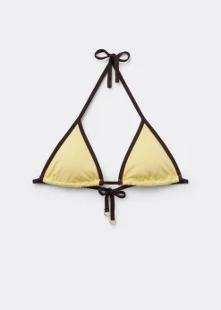 Triangel-Bikinioberteil Bicolor Piping