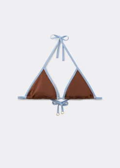 Triangel-Bikinioberteil Bicolor Piping