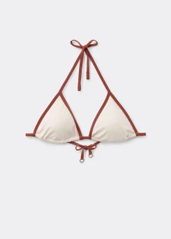 Triangel-Bikinioberteil Bicolor Piping
