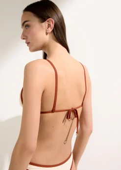 Triangel-Bikinioberteil Bicolor Piping