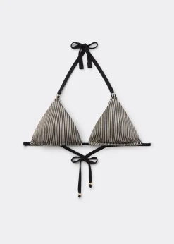 Triangel-Bikinioberteil Golden Stripes