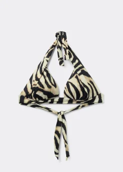 Triangel-Bikinioberteil mit Polsterung Savannah Zebra