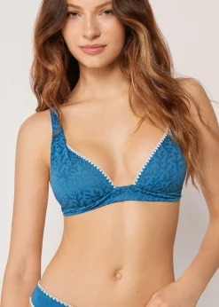 Triangel-Bikinioberteil mit Polsterung Sea Corals