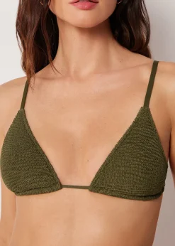 Triangel-Bikinioberteil mit herausnehmbaren Polstern Crinkle Waves
