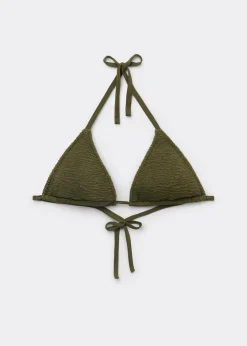 Triangel-Bikinioberteil mit herausnehmbaren Polstern Crinkle Waves