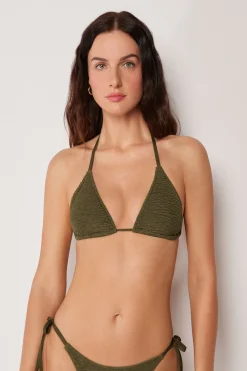 Triangel-Bikinioberteil mit herausnehmbaren Polstern Crinkle Waves