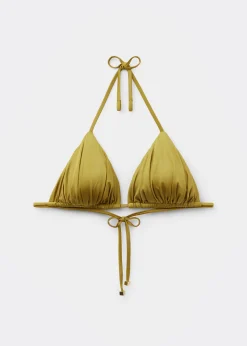 Triangel-Bikinioberteil mit herausnehmbaren Polstern Shiny Satin