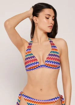 Triangel-Bikinioberteil mit Polsterung Vibrant Chevron