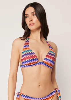 Triangel-Bikinioberteil mit Polsterung Vibrant Chevron
