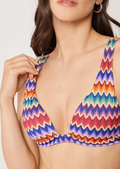 Triangel-Bikinioberteil mit Polsterung Vibrant Chevron