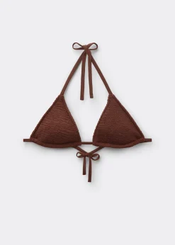 Triangel-Bikinioberteil mit herausnehmbaren Polstern Crinkle Waves