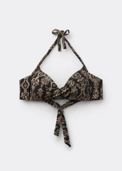 Triangel-Bikinioberteil mit Wattierung Golden Ethnic