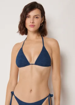 Triangel-Bikinioberteil mit herausnehmbaren Polstern Crinkle Waves