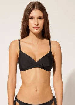 Triangel-Bikinioberteil mit abgestufter Wattierung und Überkreuzdetail Indonesia