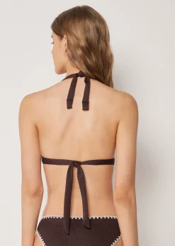 Triangel-Bikinioberteil mit Wattierung Bicolor Embroidery