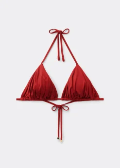 Triangel-Bikinioberteil mit herausnehmbaren Polstern Shiny Satin