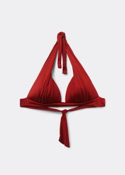 Triangel-Bikinioberteil mit abgestufter Wattierung Shiny Satin