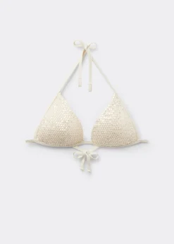 Triangel-Bikinioberteil mit Polsterung Sequin Net