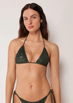 Triangel-Bikinioberteil Sequin Net