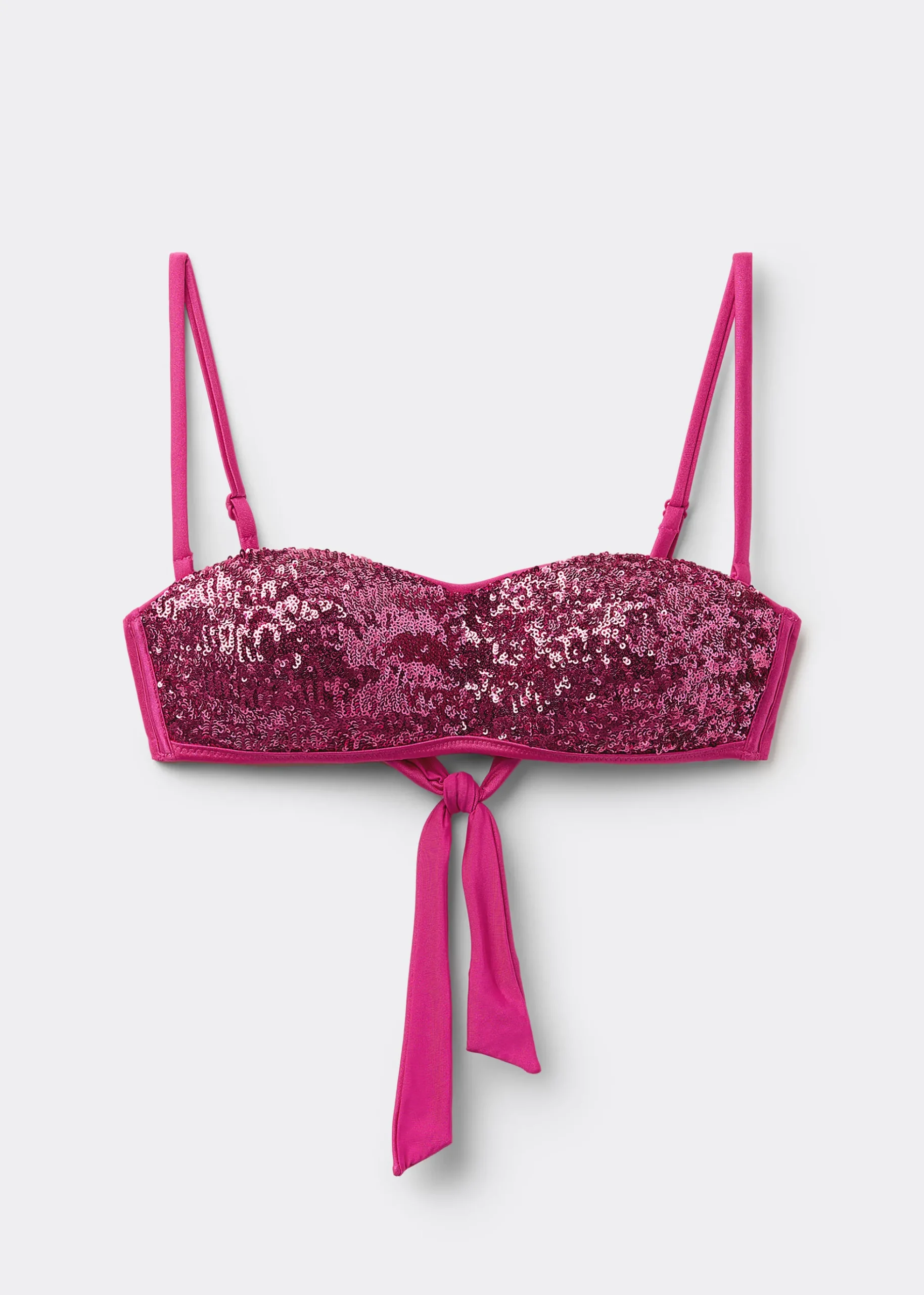 Wattiertes Bandeau-Bikinioberteil Surface Royal